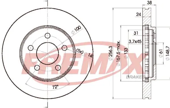 Handler.Part Brake disc FREMAX BD5348 1