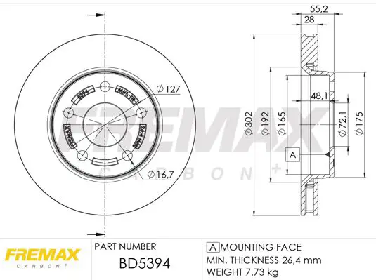 Handler.Part Brake disc FREMAX BD5394 1