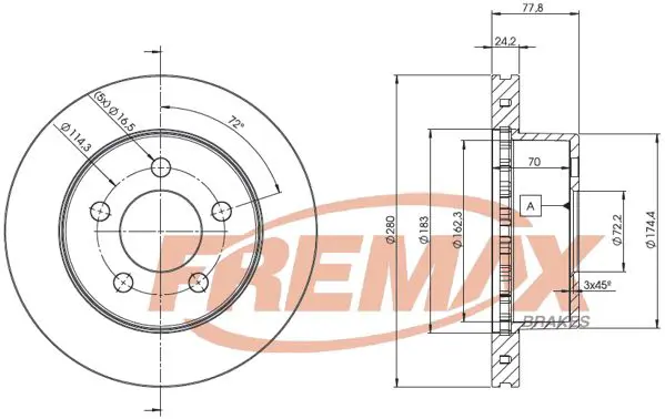 Handler.Part Brake disc FREMAX BD5396 1