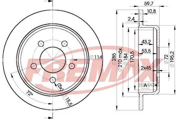 Handler.Part Brake disc FREMAX BD5116 1