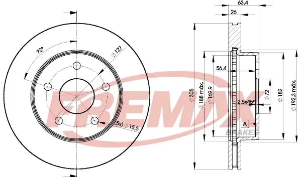 Handler.Part Brake disc FREMAX BD5117 1