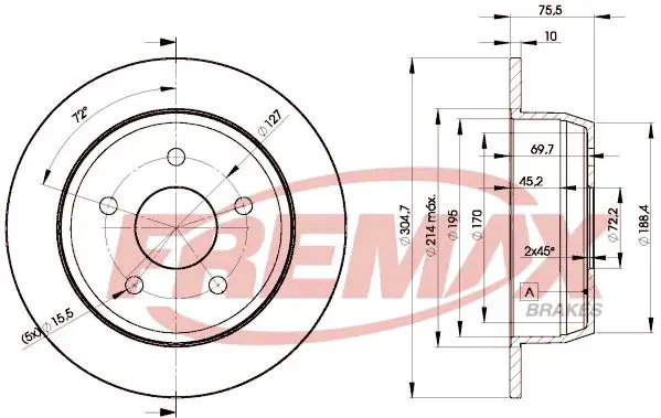 Handler.Part Brake disc FREMAX BD5118 1