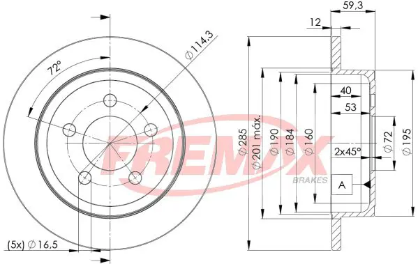 Handler.Part Brake disc FREMAX BD5122 1