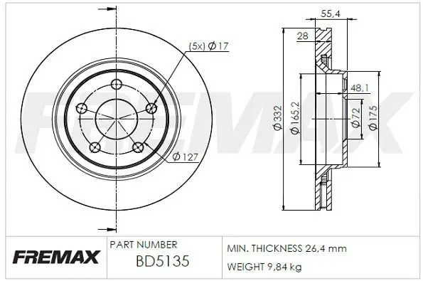 Handler.Part Brake disc FREMAX BD5135 1