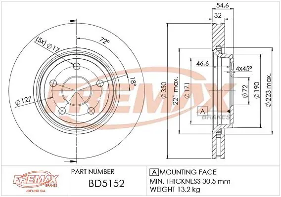 Handler.Part Brake disc FREMAX BD5152 1