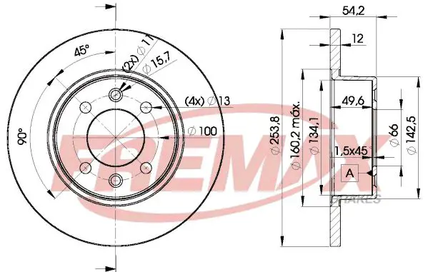 Handler.Part Brake disc FREMAX BD5166 1