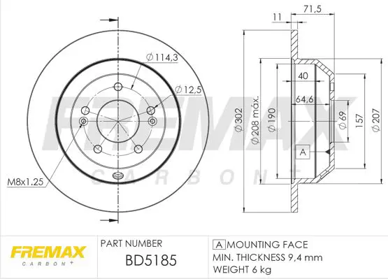 Handler.Part Brake disc FREMAX BD5185 1