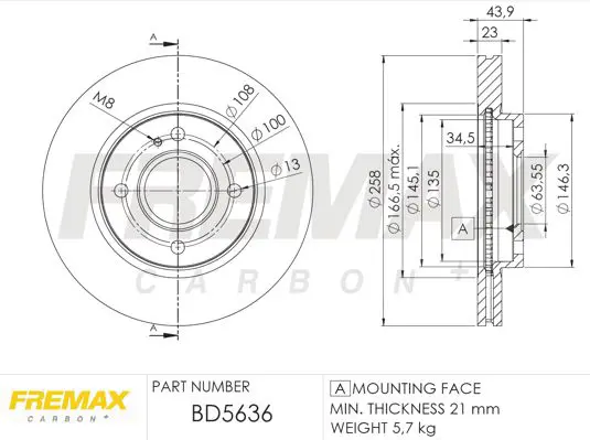 Handler.Part Brake disc FREMAX BD5636 1