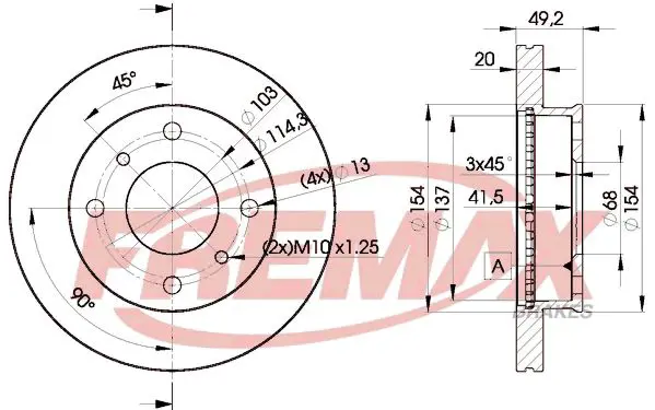 Handler.Part Brake disc FREMAX BD6001 1