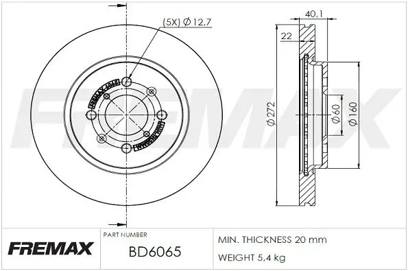 Handler.Part Brake disc FREMAX BD6065 1