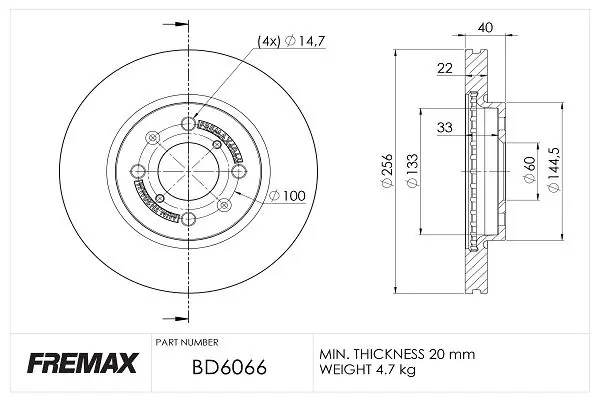 Handler.Part Brake disc FREMAX BD6066 1