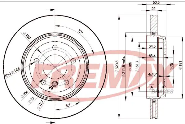 Handler.Part Brake disc FREMAX BD6073 1