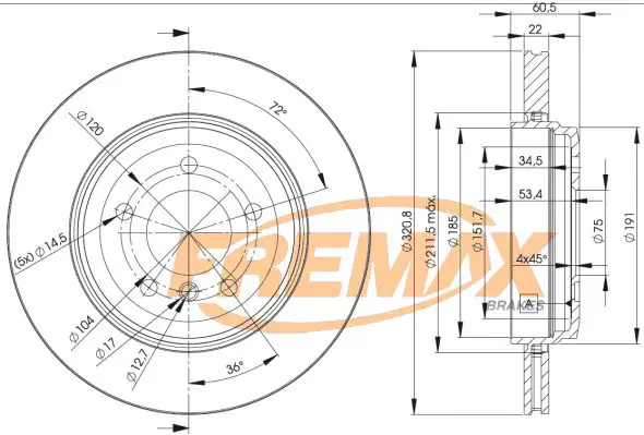 Handler.Part Brake disc FREMAX BD6074 1