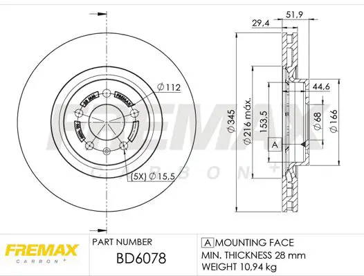 Handler.Part Brake disc FREMAX BD6078 1