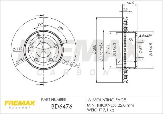 Handler.Part Brake disc FREMAX BD6476 1