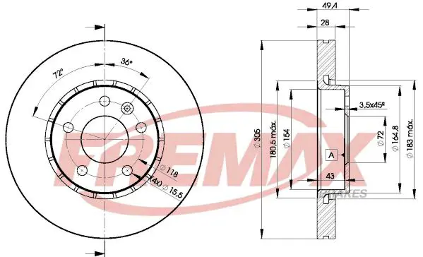 Handler.Part Brake disc FREMAX BD6845 1