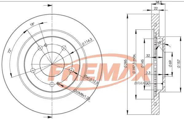 Handler.Part Brake disc FREMAX BD7039 1