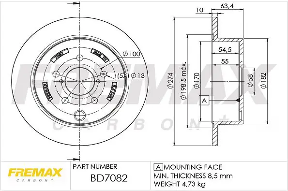 Handler.Part Brake disc FREMAX BD7082 1