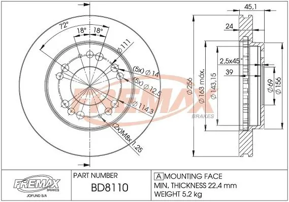 Handler.Part Brake disc FREMAX BD8110 1