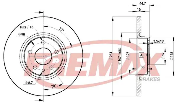 Handler.Part Brake disc FREMAX BD8567 1