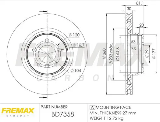 Handler.Part Brake disc FREMAX BD7358 1