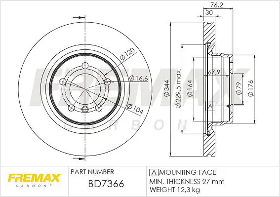 Handler.Part Brake disc FREMAX BD7366 1