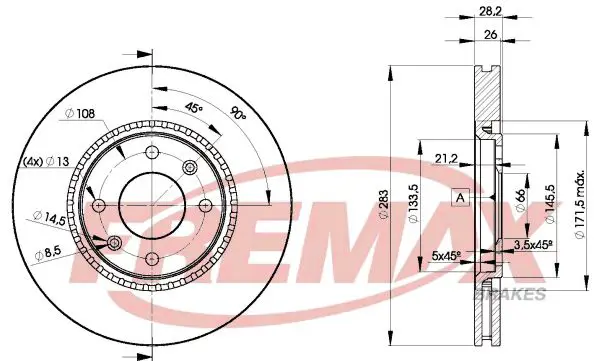 Handler.Part Brake disc FREMAX BD7406 1