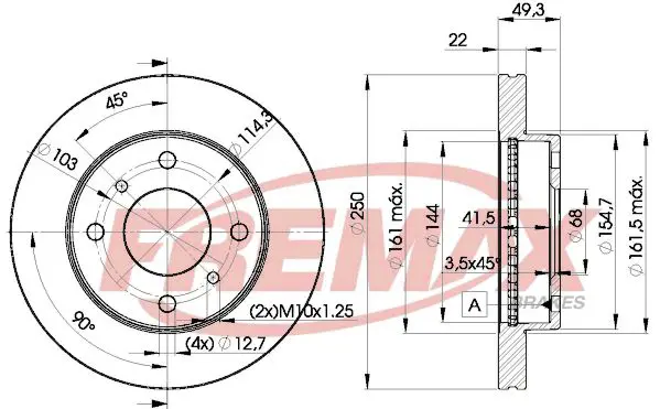 Handler.Part Brake disc FREMAX BD7450 1