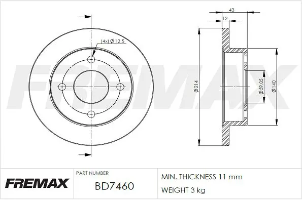 Handler.Part Brake disc FREMAX BD7460 1