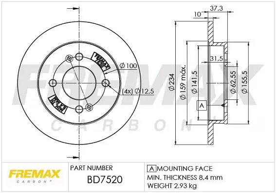 Handler.Part Brake disc FREMAX BD7520 1