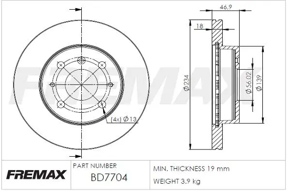 Handler.Part Brake disc FREMAX BD7704 1