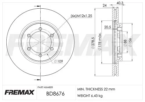 Handler.Part Brake disc FREMAX BD8676 1