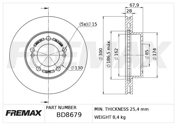 Handler.Part Brake disc FREMAX BD8679 1