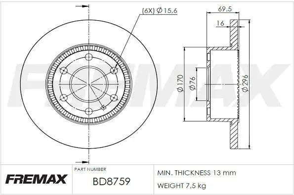 Handler.Part Brake disc FREMAX BD8759 1