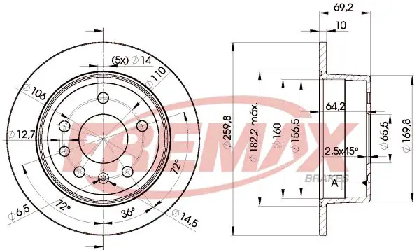 Handler.Part Brake disc FREMAX BD9105 1