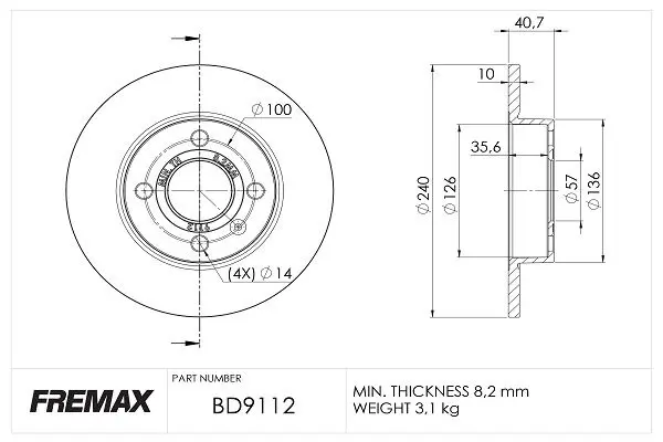 Handler.Part Brake disc FREMAX BD9112 1