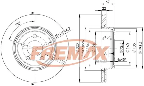 Handler.Part Brake disc FREMAX BD9199 1