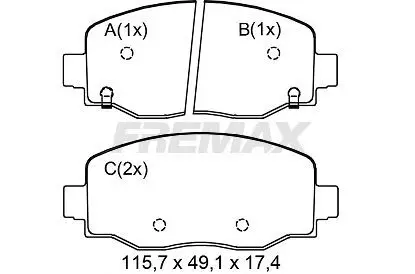 Handler.Part Brake pad set, disc brake FREMAX FBP0176 1