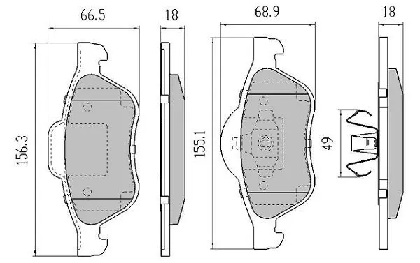 Handler.Part Brake pad set, disc brake FREMAX FBP1251 1