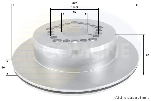 Handler.Part Brake disc COMLINE ADC0163V 1