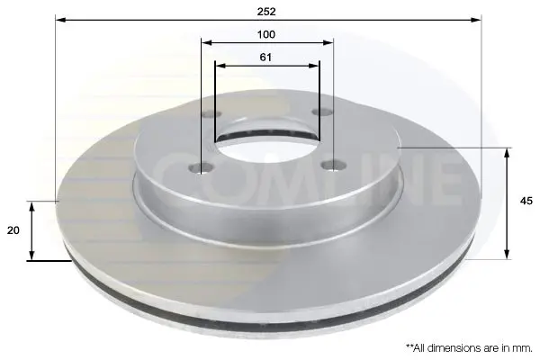 Handler.Part Brake disc COMLINE ADC0262V 1