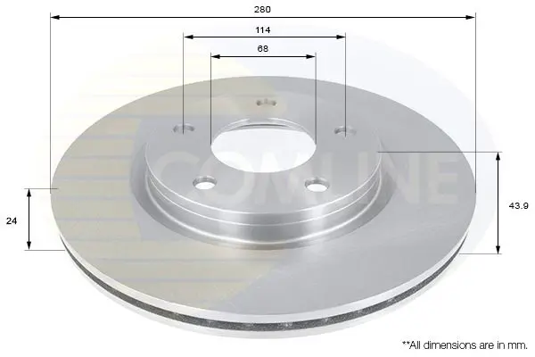 Handler.Part Brake disc COMLINE ADC0277V 1