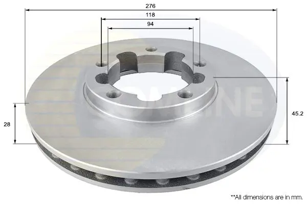 Handler.Part Brake disc COMLINE ADC0280V 1