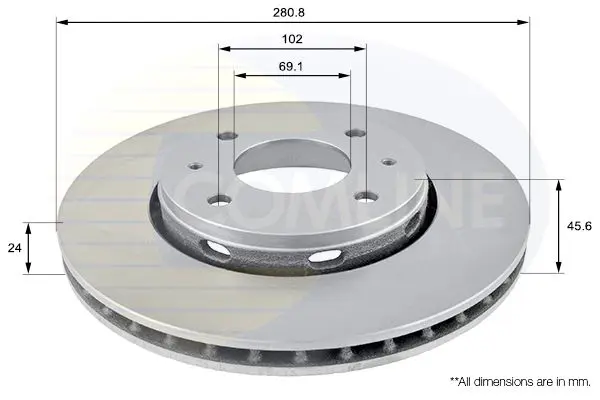 Handler.Part Brake disc COMLINE ADC0352V 1