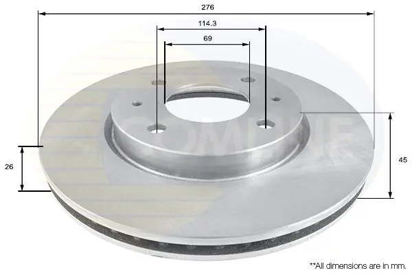 Handler.Part Brake disc COMLINE ADC0364V 1