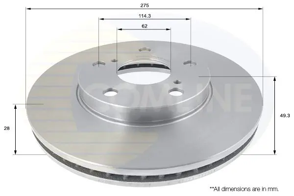 Handler.Part Brake disc COMLINE ADC01143V 1