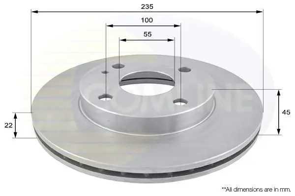 Handler.Part Brake disc COMLINE ADC0412V 1