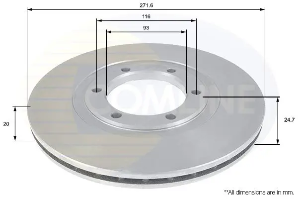 Handler.Part Brake disc COMLINE ADC0444V 1