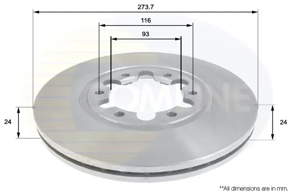 Handler.Part Brake disc COMLINE ADC0451V 1