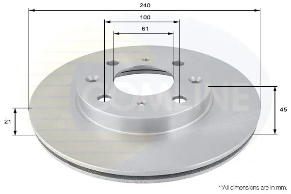 Handler.Part Brake disc COMLINE ADC0505V 1